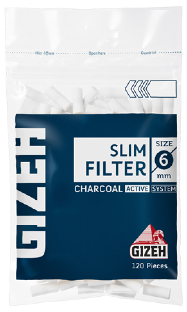 Sigaretifiltrid Gizeh Slim Charcoal